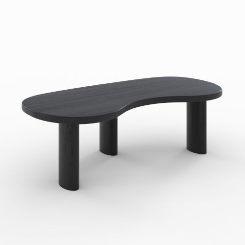 Table basse organique Brandan en bois massif de mindi noir
