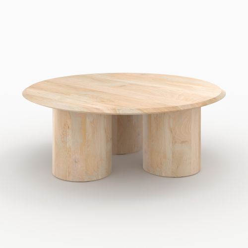 table basse ronde en bois de manguier sacha