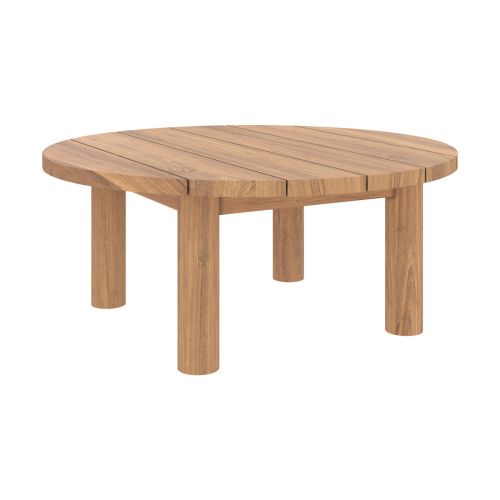 table basse ronde en bois de teck massif aurland