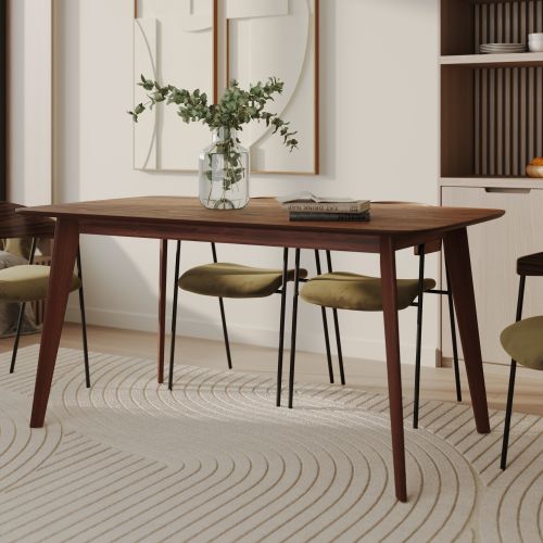 table bois fonce rectangulaire 150 cm oman