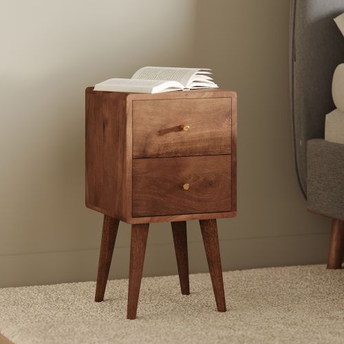 table chevet nuit bois fonce manguier orea rdv deco