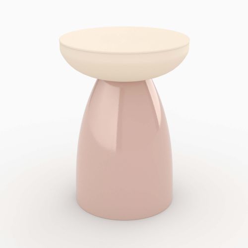 table d appoint colette en metal rose poudre ronde