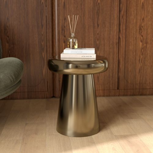 table d appoint en metal dore anouck diametre 40 cm