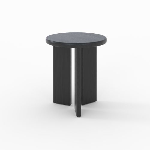 Table d'appoint Néa ronde en bois noir D40 cm
