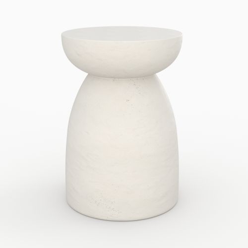 table d appoit ronde capri en beton blanc rdv deco