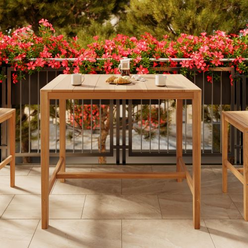 table de bar tunga 120 cm bois de teck