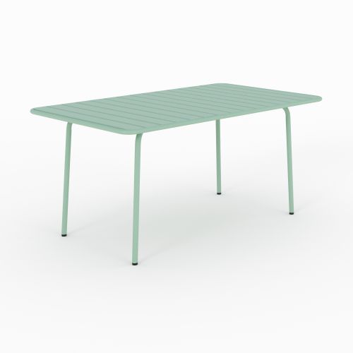 table de jardin en metal vert 6 personnes yumi