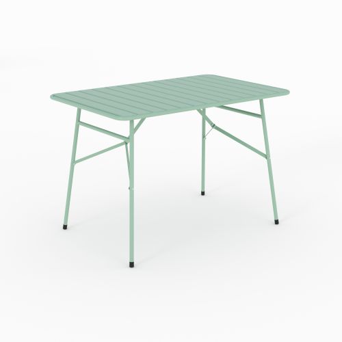 table de jardin en metal vert pliante 4 personnes yumi