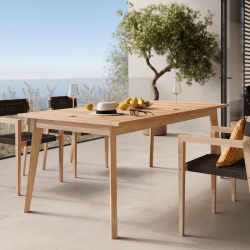table de jardin extensible bois de teck tunga 186 245 cm