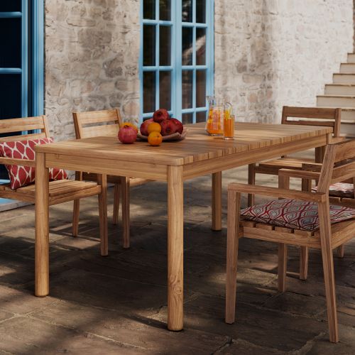 table de jardin extensible rectangulaire en bois de teck kora