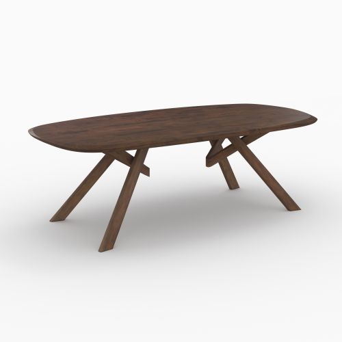 table rectangulaire merlin en bois d hevea massif fonce 8 personnes