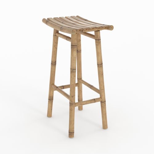 tabouret de bar vadella exterieur en bambou 74 cm jardin