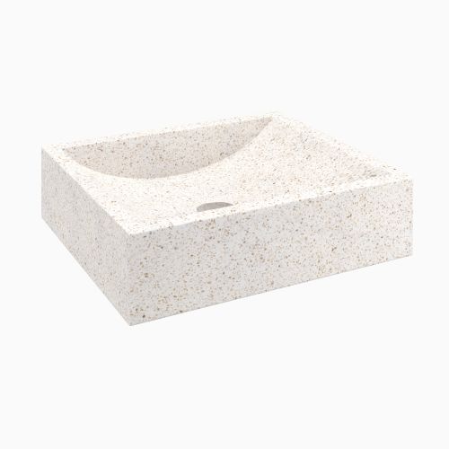 vasque salle de bain terrazzo blanc rectangulaire lysea