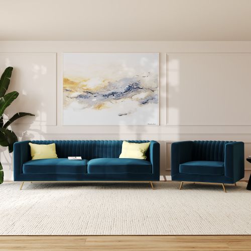 velours bleu marine fauteuil