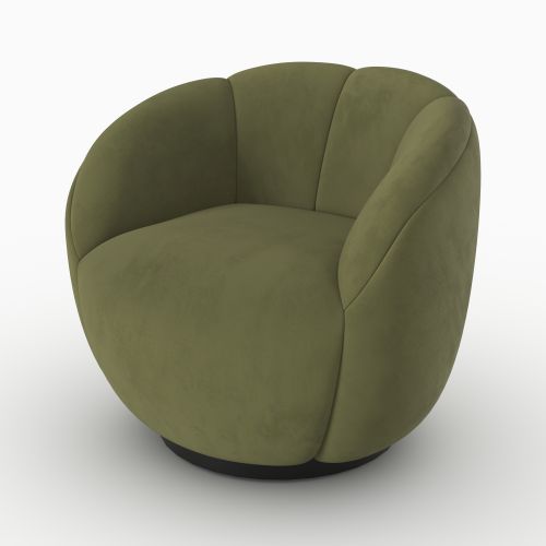 yse fauteuil velours vert pivotant style confort