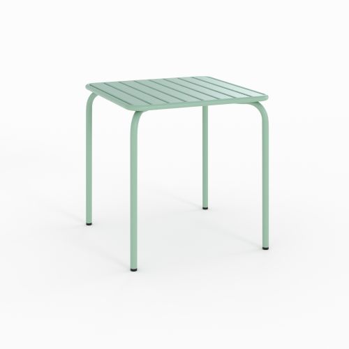 yumi table de jardin en metal vert carree