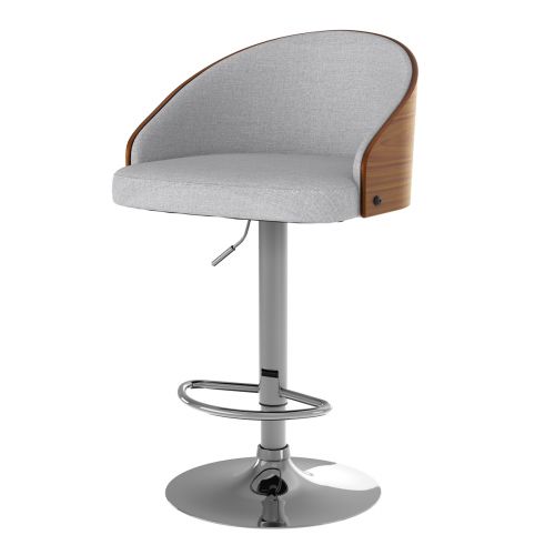 achat chaise de bar r_glable qui pivote pu gris clair bois plaqu_ noyer pieds en m_tal 63 84 cm