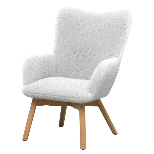 achat fauteuil design laine bouclee blanc