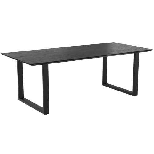 achat table de repas 220 cm en bois noir adok_1
