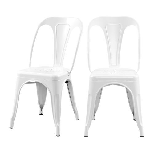 acheter chaise blanche industrielle metal indus
