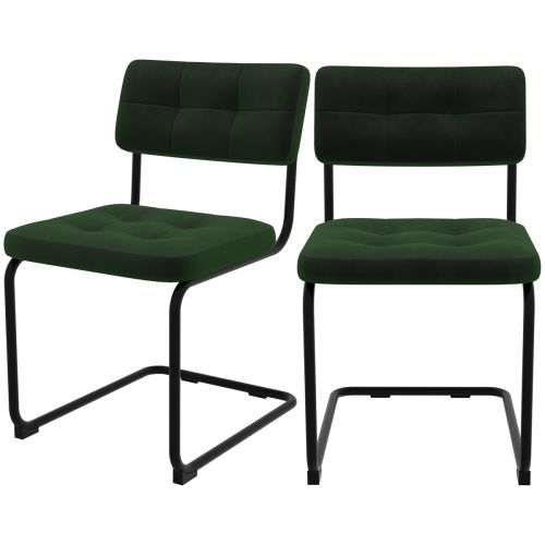 acheter chaise confortable velours vert fonce