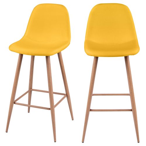 acheter chaise de bar jaune tissu design