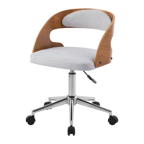acheter chaise de bureau en bois et tissu gris