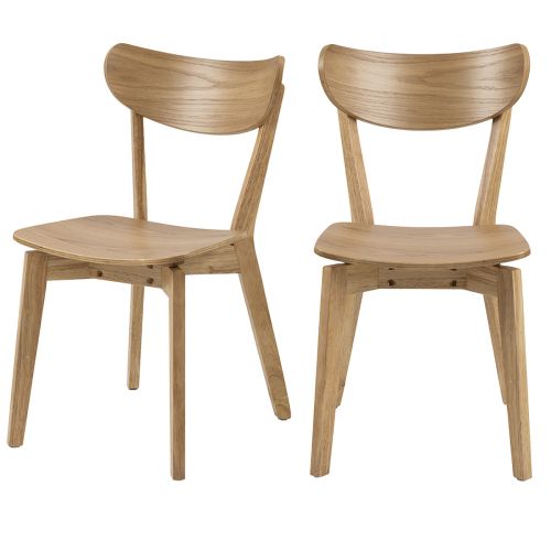 acheter chaise dino en bois placage chene et bois d hevea massif lot de 2