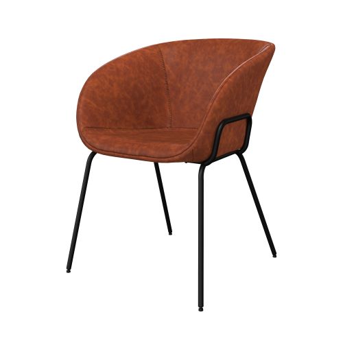 acheter chaise en cuir synthetique marron