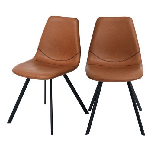 acheter chaise falko marron cuir synthetique