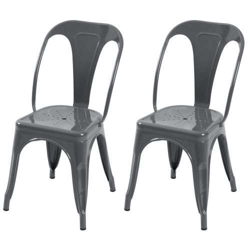 acheter chaise industrielle grise