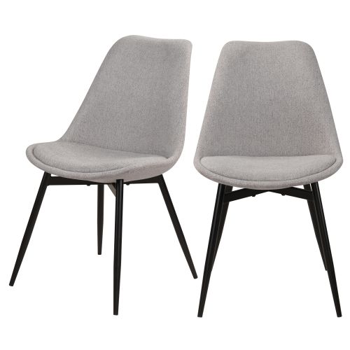 acheter chaise lot de 2 gris clair