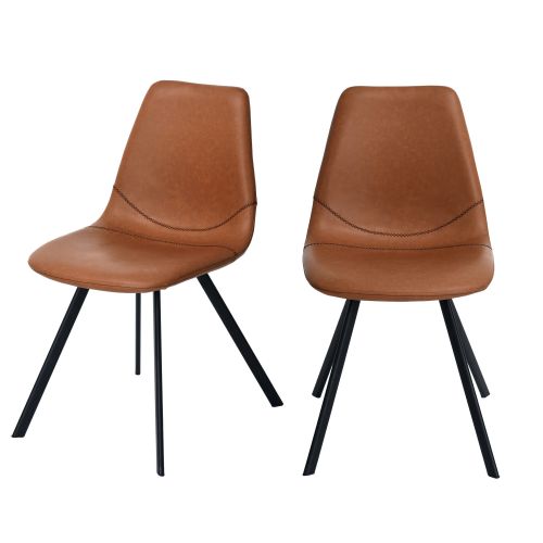 acheter chaise marron clair cuir synthétique