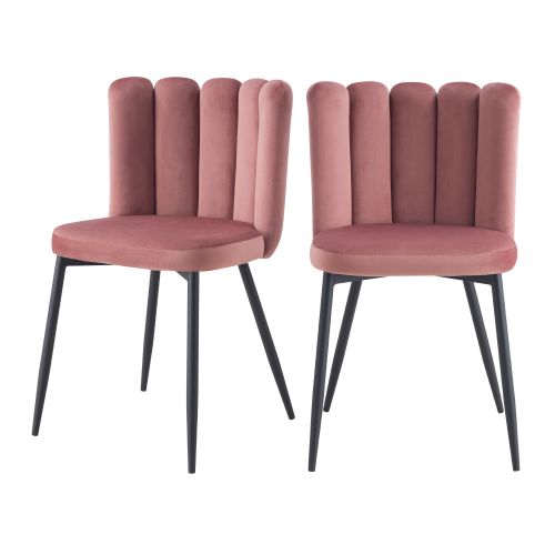 acheter chaise velours rose style art deco