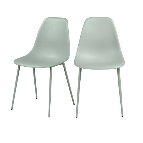 acheter chaise vert pastel design lot de 2