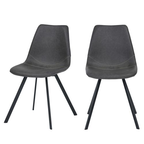 acheter chaise vintage grise lot de 2