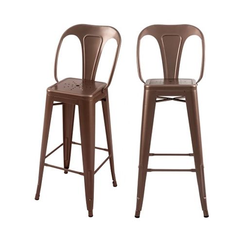 acheter chaises de bar indus cuivre lot de 2