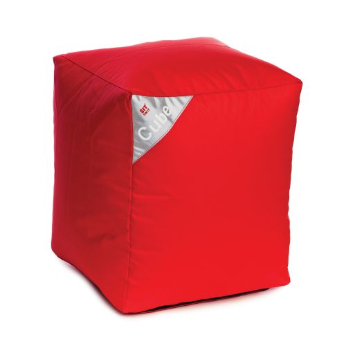 acheter pouf cube rouge carre