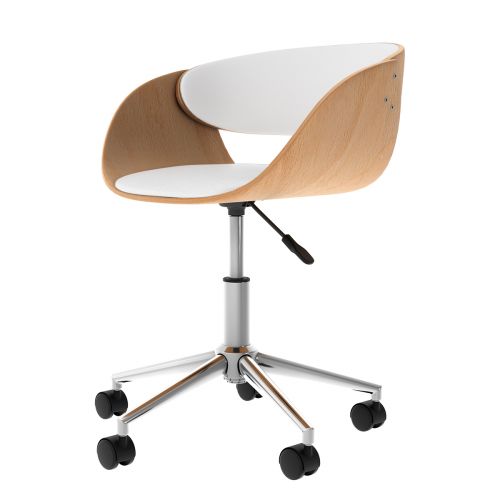 acheter une chaise de bureau blanche rembour_e et pivotante en pu avec hauteur d assise reglable