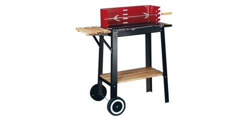 barbecue rouge noir bois