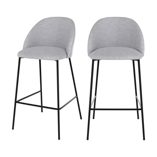 chaise de bar karl gris clair tissu 66 cm