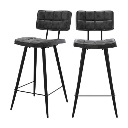 chaise de bar mi hauteur texas capitonnee noire