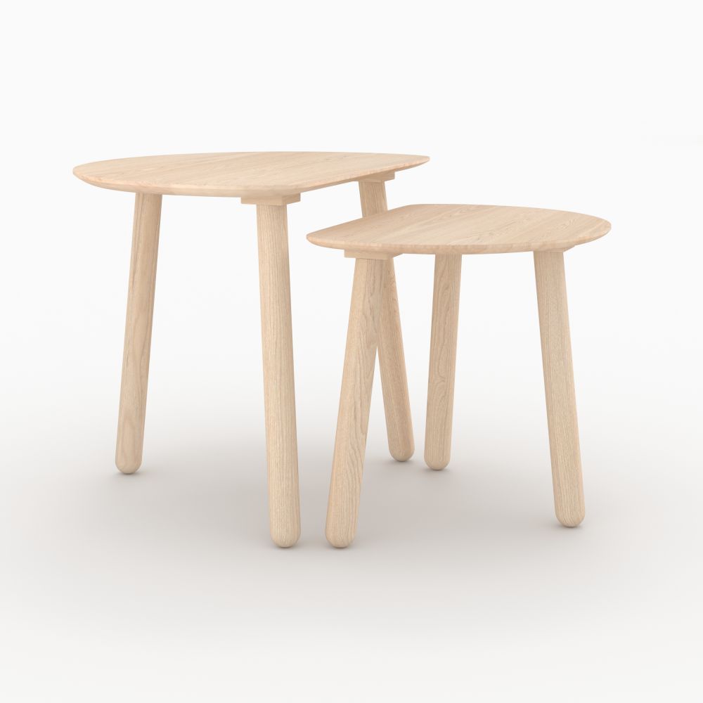 Tables gigognes Montaine en bois de frêne - miniature