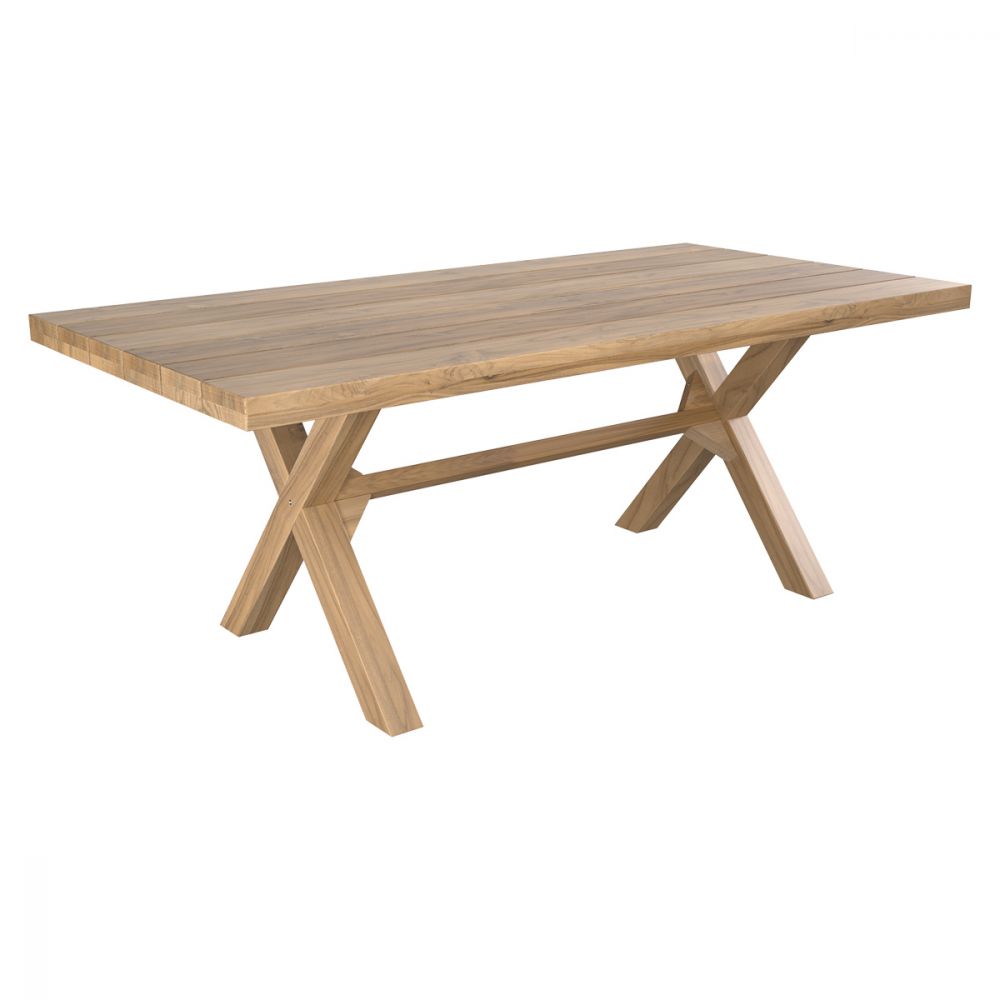 achat table de jardin bois teck massif - miniature