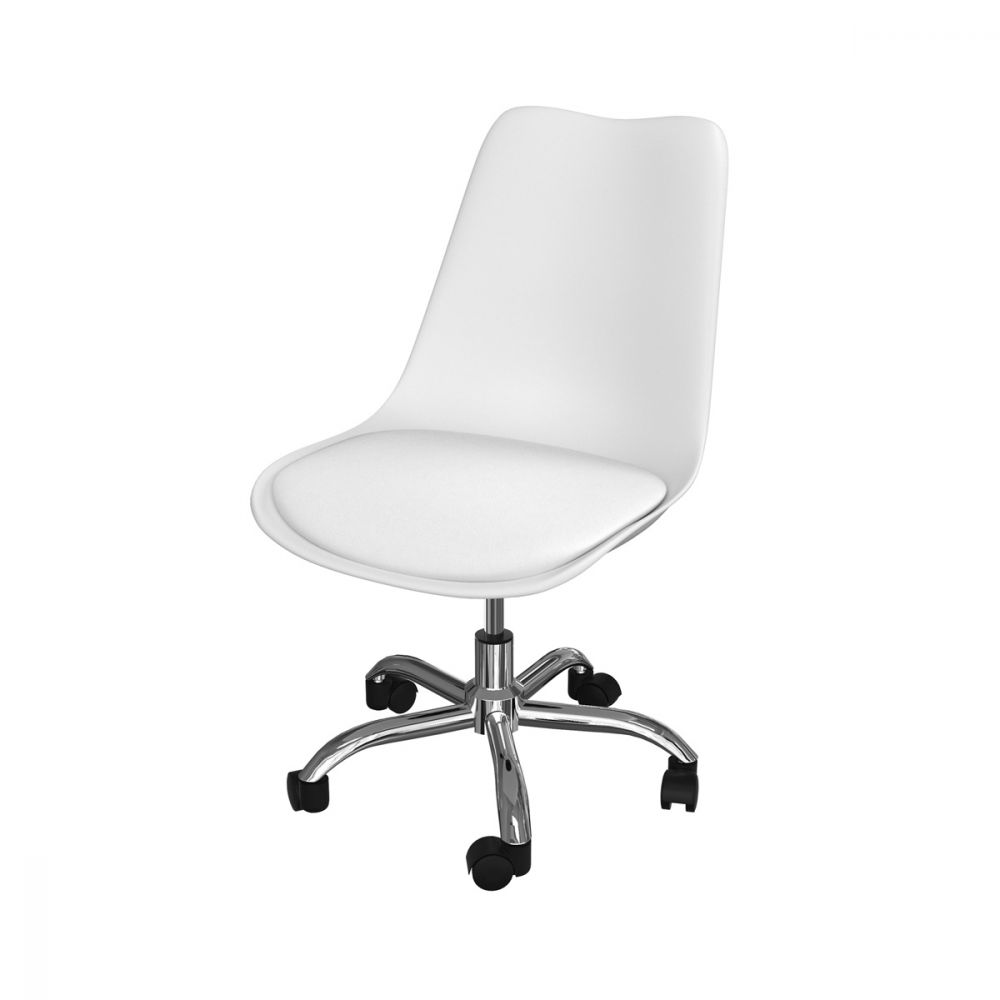 acheter chaise de bureau skandi blanche - miniatura