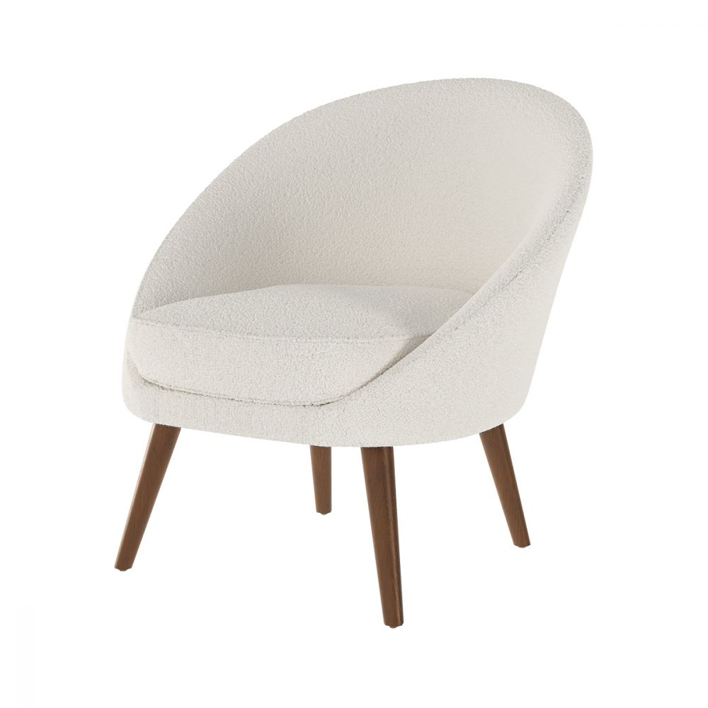 acheter fauteuil blanc laine bouclette - miniatura