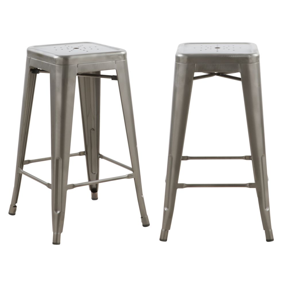 acheter tabouret indus gris brillant - miniatura