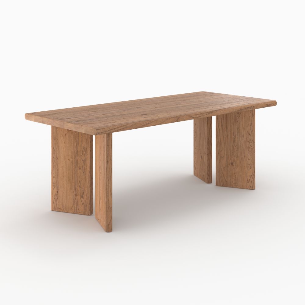 albane table rectangulaire en bois d orme 8 personnes - miniature