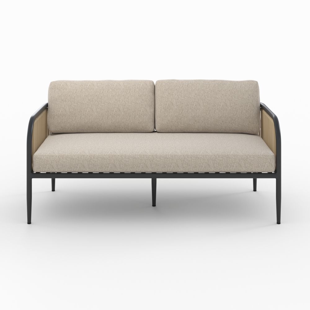 canape de jardin wilo acier et tissu beige - miniature