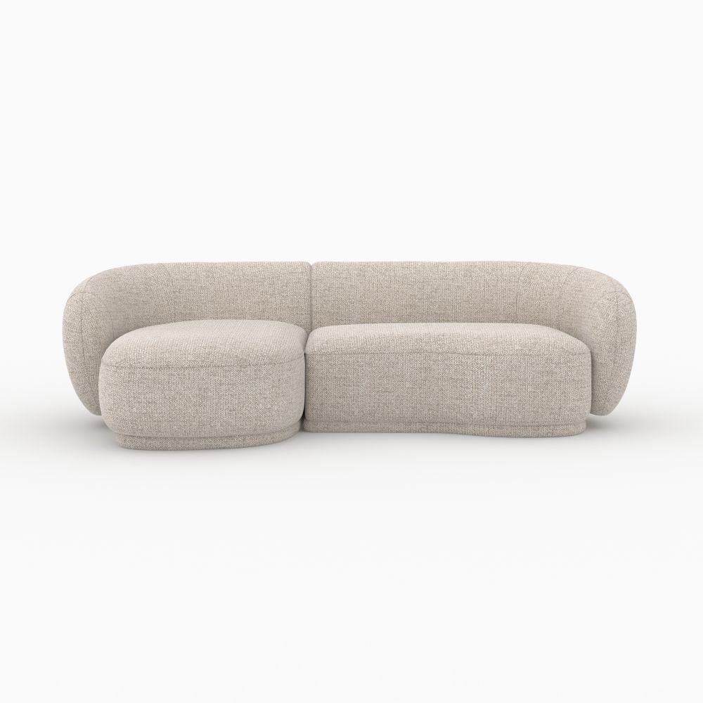 canape nova tissu beige chine angle modulable 4 places - miniature